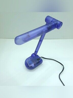 Purple Translucent Plastic Folding Desk Table Lamp Flourescent Vintage 90s Y2K